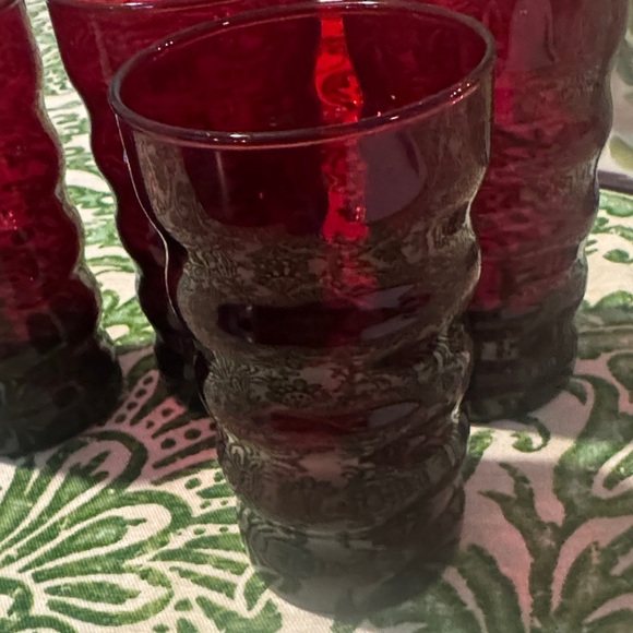 Set of 4 Ruby Red Anchor Hocking Vintage Tumblers - Picture 2 of 4